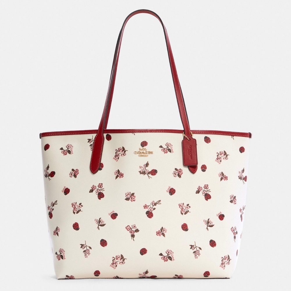 NWT Coach City Tote Ladybugs